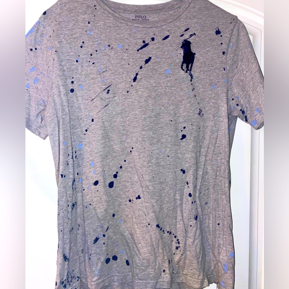 Polo large pony paint splatter t-shirt